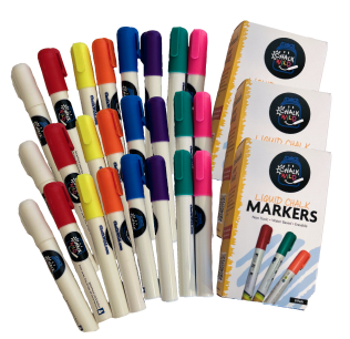 Three Packs of 8 Erasable Liquid Chalk Markers