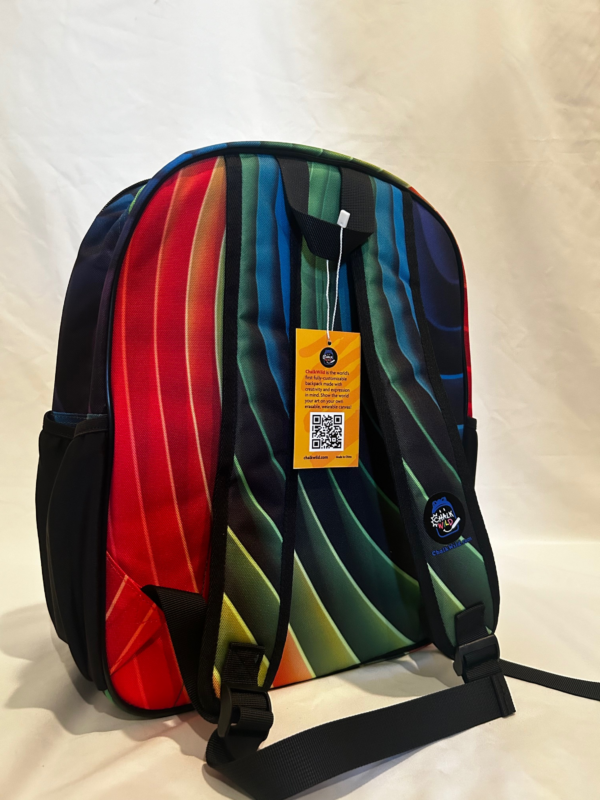 Multi-Color Lines Backpack + Chalk Markers